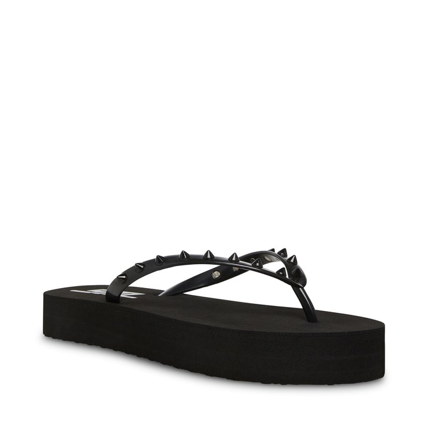 Black Steve Madden Lumi Women's Flip Flops | PH 2783EXZ